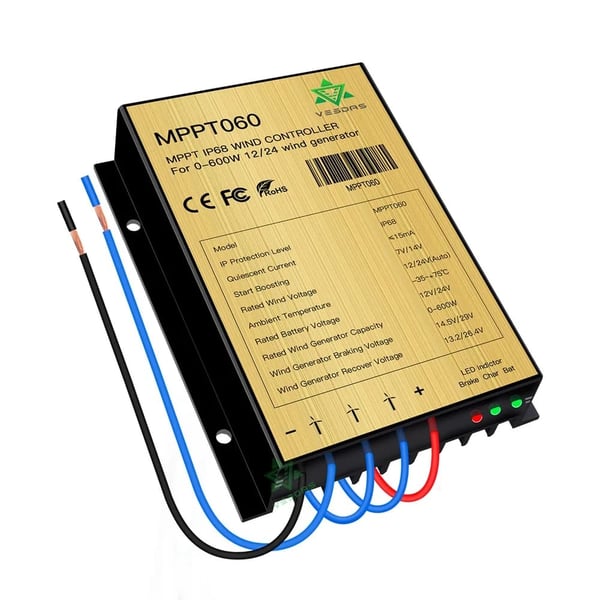 Vindladekontrol, MPPT Boost, Automatisk Drift,24 V, MPPT060