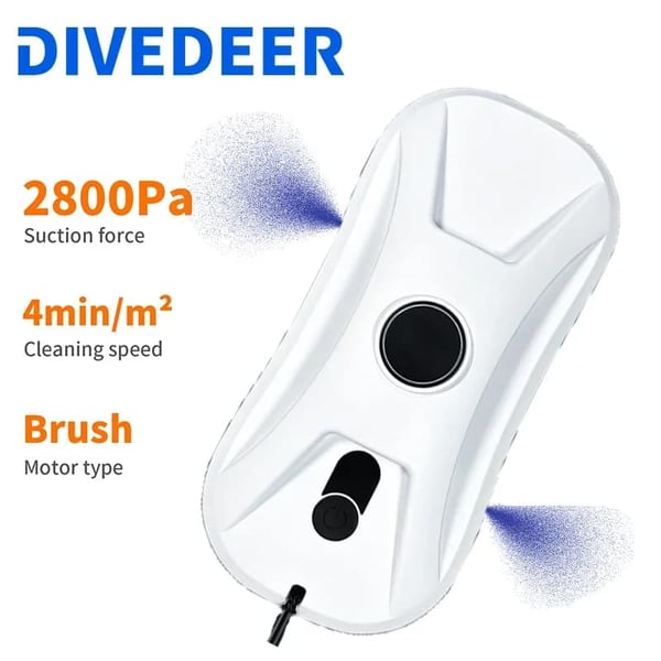 Vinduespudserrobot, Effektiv Rengøringsmekanisme, Kompakt Design,Ja, Dobbelt Spray Hvid-a, EU