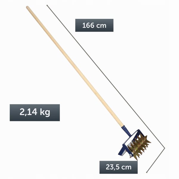 Havekultivator, Metal, 42 cm x 15 cm, 6-bladet design, Egnet til havejord, 1,5 kg