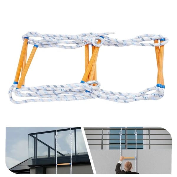 Paloturvallinen pelastustikkaat, 5 m köyden pituus, 120 kg kantokyky