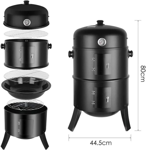 Røgeovn, 3-i-1 Grillrøger, 80 cm Højde,Klassisk stil