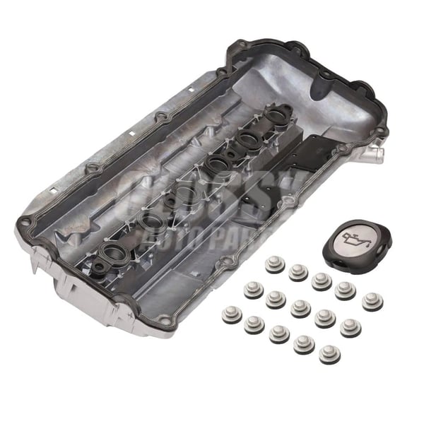 Aluminium Ventildeksel, Passer til Luksus Sedan E39 E46, M52 M54 Motorer, OEM Nummer 11121432928, Inkluderer Pakning og Oliehætte
