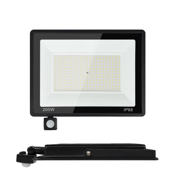 LED Flomlys, PIR Bevægelsessensor, Vandtæt IP65,200W 1PC