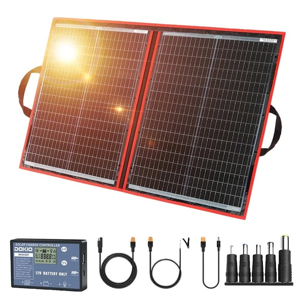 Solpanel, fleksibelt og foldbart design, høj effektivitet monokrystallinsk silicium,100W solpanel sæt