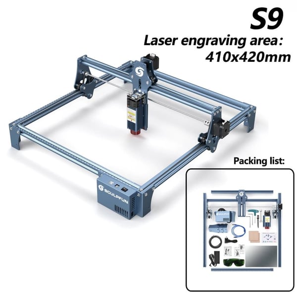 Lasergravemaskine, Præcisionsgravering, Alsidig Materialekompatibilitet,S9 410x420mm, EU