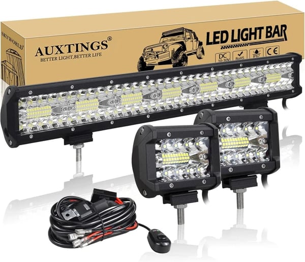 LED Lysbar, Kombineret Stråle, Vandtæt Design,20in 420W Ledning