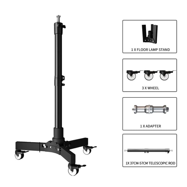 Fotografi Lystativ, Justerbar Højde 56-183 cm, Holdbar Metal Konstruktions,76 cm model