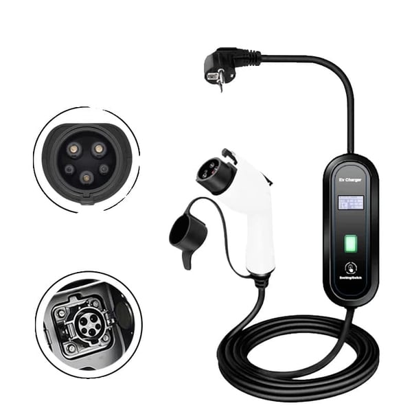 Bærbar EV-lader, 3,5 kW effekt, justerbar ladestyrke,3,5 meter Type1