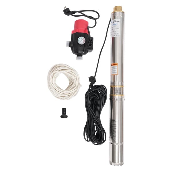 Nedsænkelig dybrøndspumpe, 750W effekt, 1385,81 Gallon/t maks. flowrate,220-240V, EU