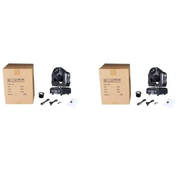 LED Moving Head Lys, 75W Super Lys, 3 Prism Gobo Stråle,2stk, EU stik