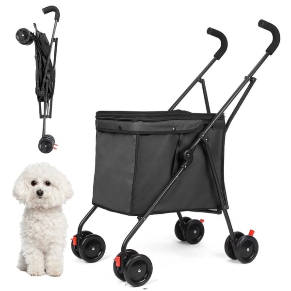 Hundetransportør, Sammenklappeligt Design, 27 kg Kapacitet,Sort