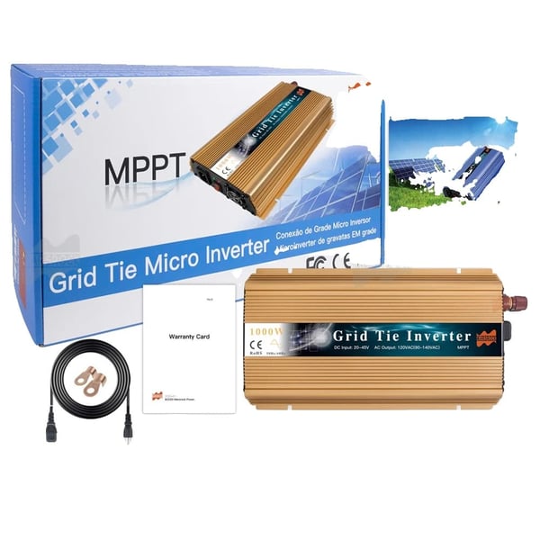Mikro Sol inverter, Høj Effektivitet Konvertering, Alsidig Kompatibilitet,230V (190-260V AC), 1000W-Guld, 36V (20-50V DC)