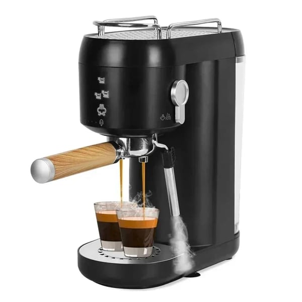 Espresso Kaffemaskine, 20 Bar Pumpe, Automatisk Mælkeskummer,EU, sort