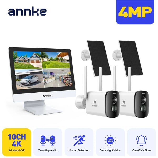 Sikkerhedskamera, 4MP opløsning, forbedret nattevision,2PCS 81BL 5000mAh