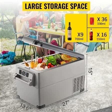 Auton jääkaappi, kannettava kompressori, tehokas jäähdytys,35L