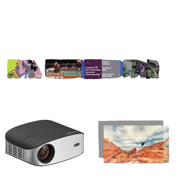 Projektor, Full HD Opløsning, Automatisk Keystone Korrigering,ET32 og skærm