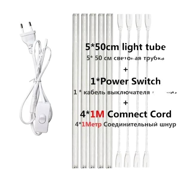 LED Vækstlys, Fuldt Spektrum, Energi Effektivt Design,50cm5730100cm kabel, EU