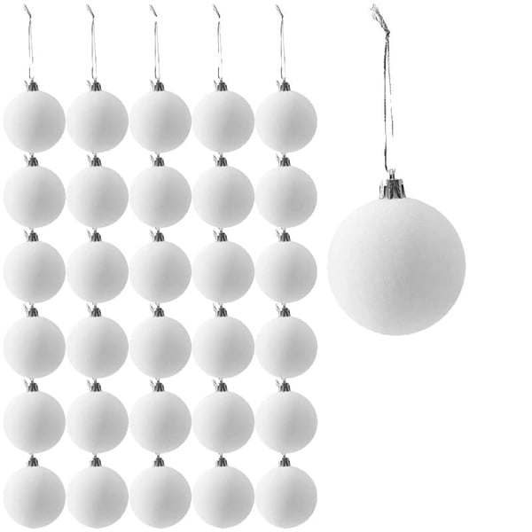 Julekugler, Dekorativt Design, Flere Mængde Muligheder,20stk, HVID
