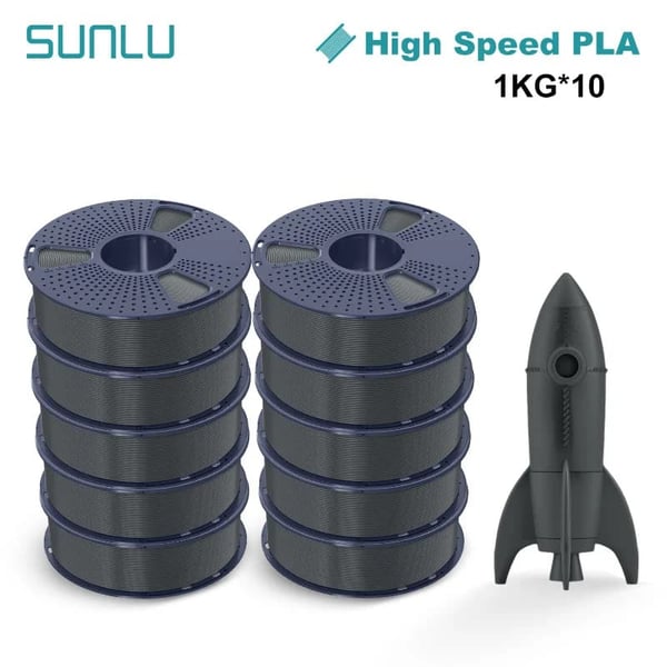 Højhastigheds PLA Filament, 1KG, AntiString Teknologi, Dimensionel Nøjagtighed ±0,02mm,HS-PLA grå