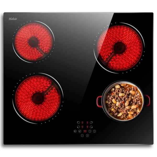Built-in Cooktop, Ceramic Hob, Touch Control, Multifunctional Cooking, black