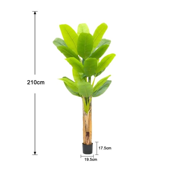 Kunstig Banantræ, Realistisk Design, Vedligeholdelsesfri Dekoration,210cm