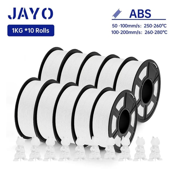 3D-printer filament, ABS hvid 10KG, PETG sort 11KG,ABS Hvid 10KG