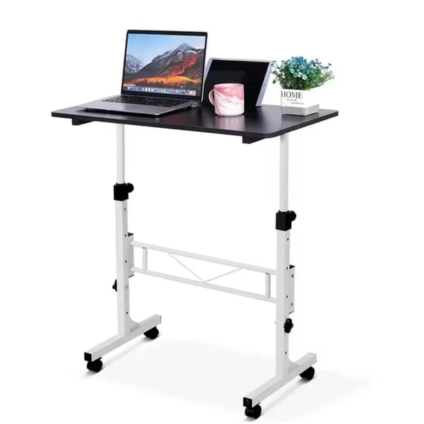 Mobil Stående Skrivebord, Justerbar Højde, Bærbart Design,sort
