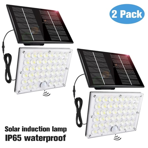 Aurinkoseinävalaisin, liiketunnistin, IP65 vedenpitävä, 2 kpl 184LED