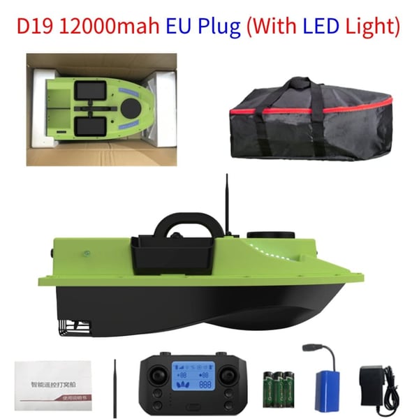 GPS RC -syöttivene, langaton kauko-ohjain, 4 syöttisäiliötä, D19 GPS 12000mAh