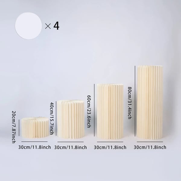 Spisebord Dekorationssæt, Foldbart Design, Elegant Romersk Stil,H20 40 60 80