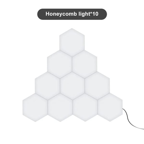 Modulære hexagonale LED væglamper, berøringsfølsom kontrol, nem installation,10, EU