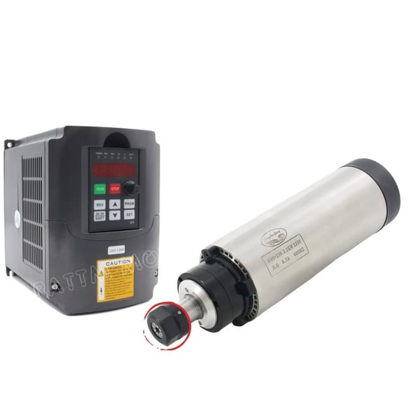 Luftkølet spindelmotor, 2,2 kW effekt, 0-24000 omdr./min hastighed,Med HY VFD