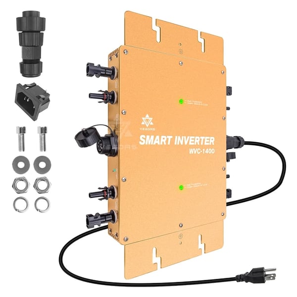 1400W Solcelle Grid Inverter, Dobbelt MPPT, 220V Output,Toogtyve-femtiV, Guld, 220V(190-260V) = 220V(190-260V)