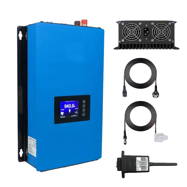 Aurinkoverkkoon liitettävä invertteri, sisäinen rajoitin, käyttäjäystävällinen käyttöliittymä,rajoittimen kanssa WIFI, 220-240V, DC 45-90V 1000W