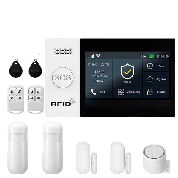 Sikkerhedsalarm System, App Kontrol, GSM Kommunikation,B, EU-stik-d