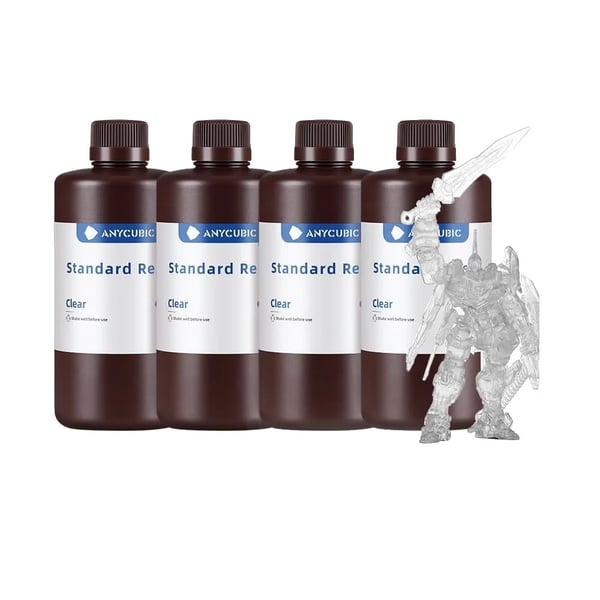 ANYCUBIC 4KG UV-harpiks, hærdningsbølgelængde 405 nm, høj viskositet 552 mpa.s,4kg Klar