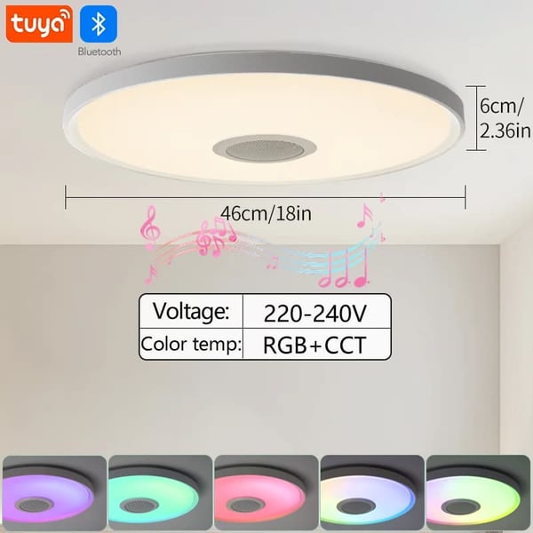 Loftlampe, Smart Kontrol, Energi Effektivt Design,B Med Højttaler
