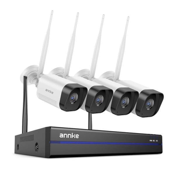 CCTV-system, 8MP opløsning, 16-kanals understøttelse,16CH NVR 4Pcs Kamera, Ingen