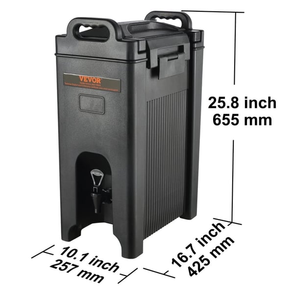 Isolerad dryckesdispenser, 10 gallons kapacitet, 10+ timmars termisk retention,5 gallon