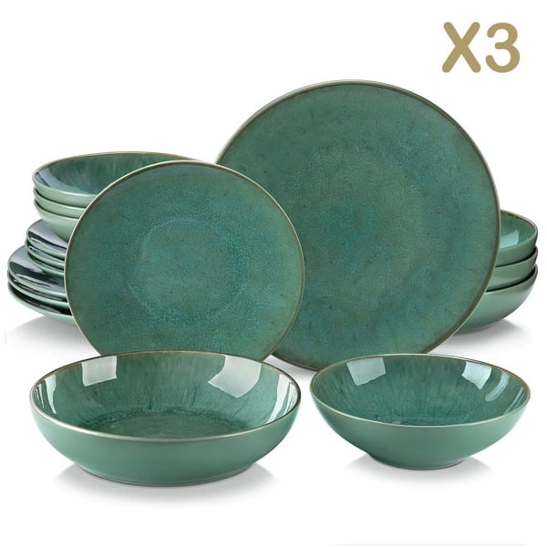 Servis, Elegant Design, Hållbar Keramisk Konstruktion, 48 PCS