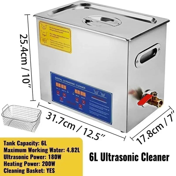 Ultralydsrenser, tankkapacitet 6L til 30L, 40kHz frekvens, rustfrit stål konstruktion,6L JPS-30A