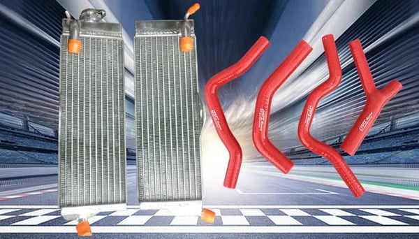 Honda CR500 Radiator, Holdbart Aluminium, Silikoneslange Sæt,Rød