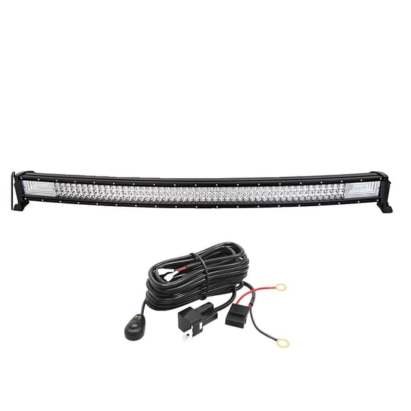 LED lysbjælke, buet design, offroad kapacitet,42tommer 540w ledning kit