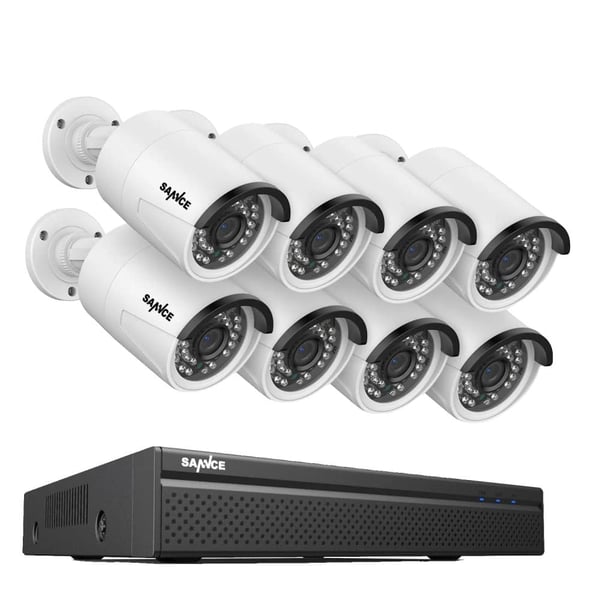 CCTV Sikkerhedssystem, 5MP/3MP Opløsning, IP66 Vandtæt, 8PCS 5MP, Ingen