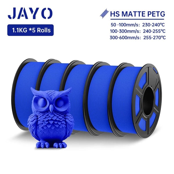 Højhastigheds PETG filament, 1,75 mm diameter, glat mat finish,HSPETG Blå 5ruller