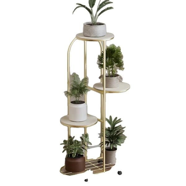 Plantehylder, Fem-niveau Design, Nem Mobilitet,Champagne 4 Tiers