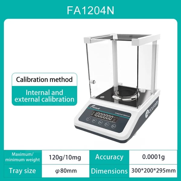 Digitaalinen analyysivaaka, tarkka mittaus, korkea resoluutio, FA1204N (120g 01mg), EU