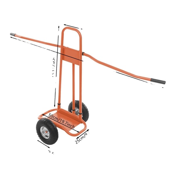Kipsilevyvaunu, 220 kg kapasiteetti, kestävä rautarakennus,Appelsiini