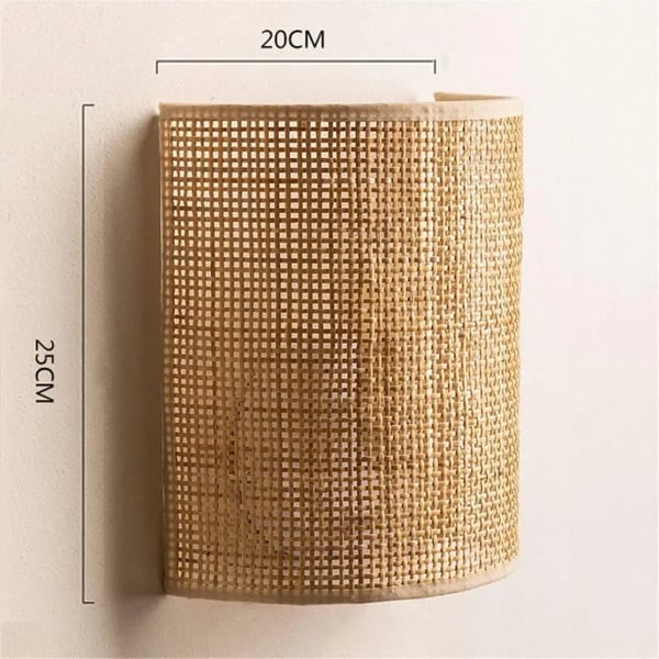 Væglampe, Bambusmateriale, LED-lyskilde,Ingen pære, 25x20cm