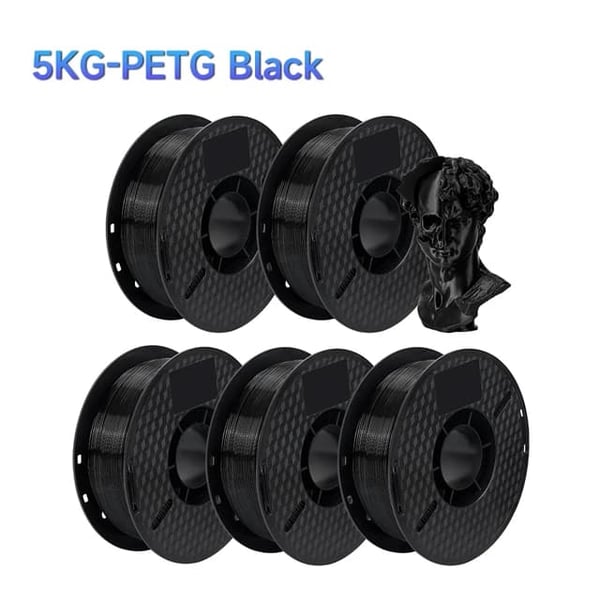 3D-tulostimen filamentti, 5KG PETG-muovia, musta valkoinen väri, Musta
